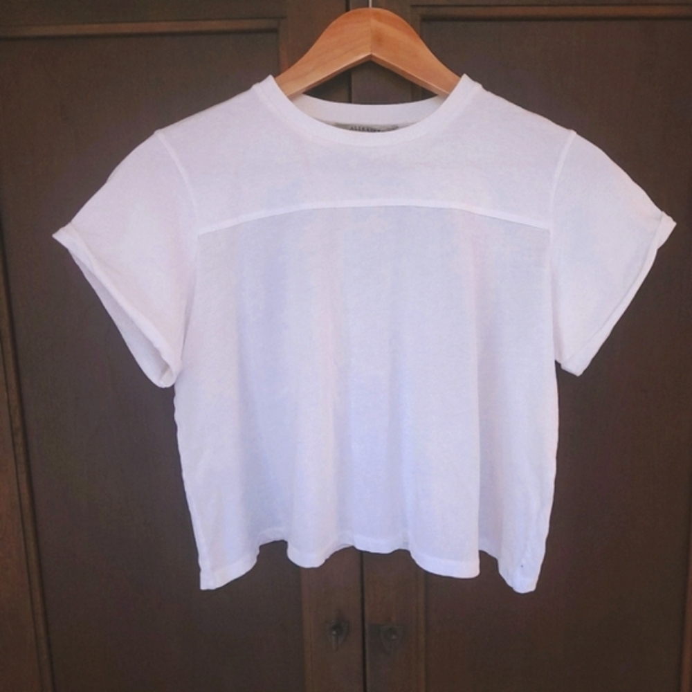 All Saints Cropped White Tee